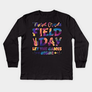 Third Grade Field Day 2024 Let The Games Begin Kids Long Sleeve T-Shirt